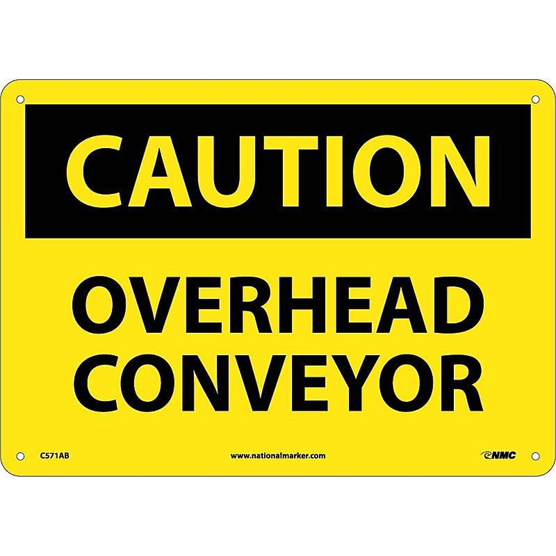 Caution Signs; Overhead Conveyor, 10X14, .040 Aluminum image 1