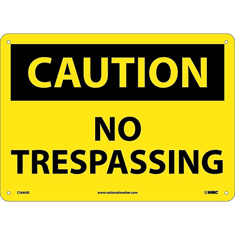 No Trespassing, 10X14, .040 Aluminum, Caution Sign image 1