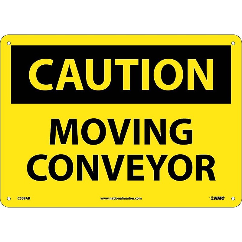 Caution Signs; Moving Conveyor, 10X14, .040 Aluminum image 1