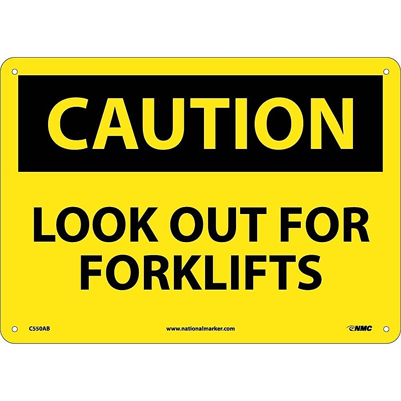 Caution Signs; Look Out For Forklifts, 10X14, .040 Aluminum image 1