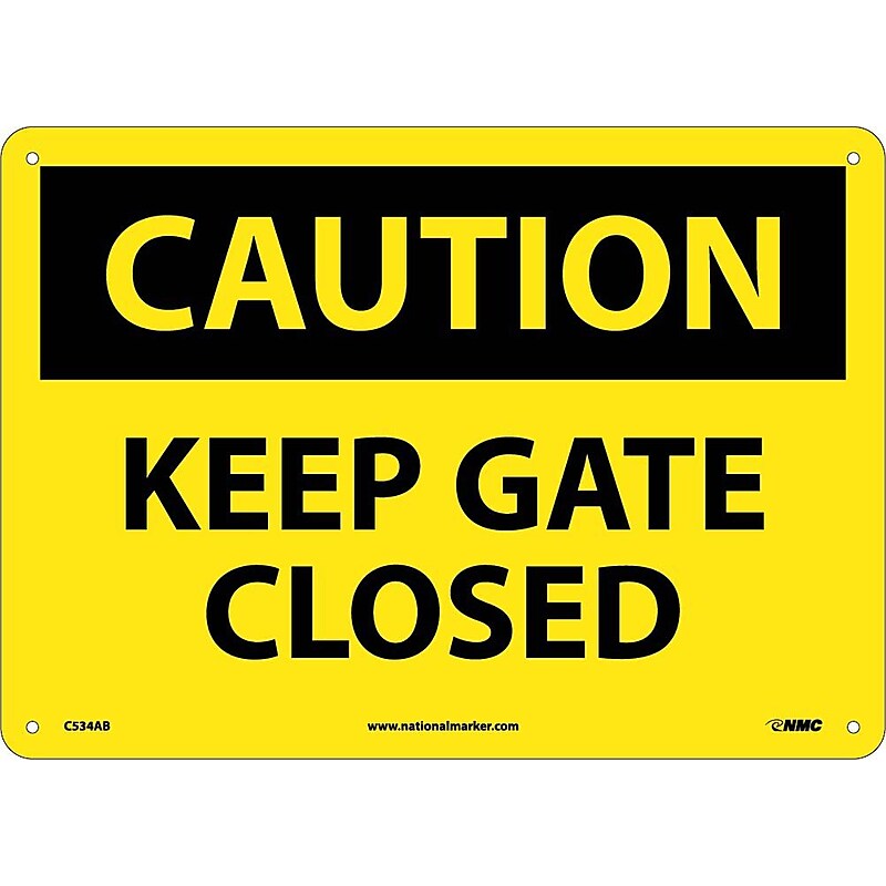 Caution Signs; Keep Gate Closed, 10X14, .040 Aluminum image 1