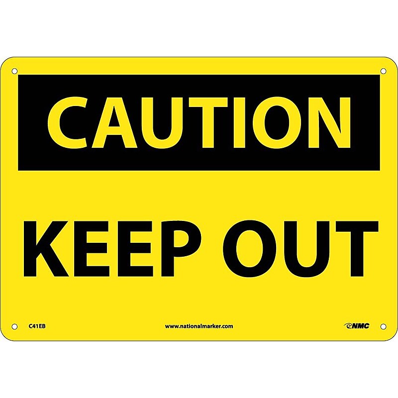 Caution Signs; Keep Out, 10X14, Fiberglass image 1