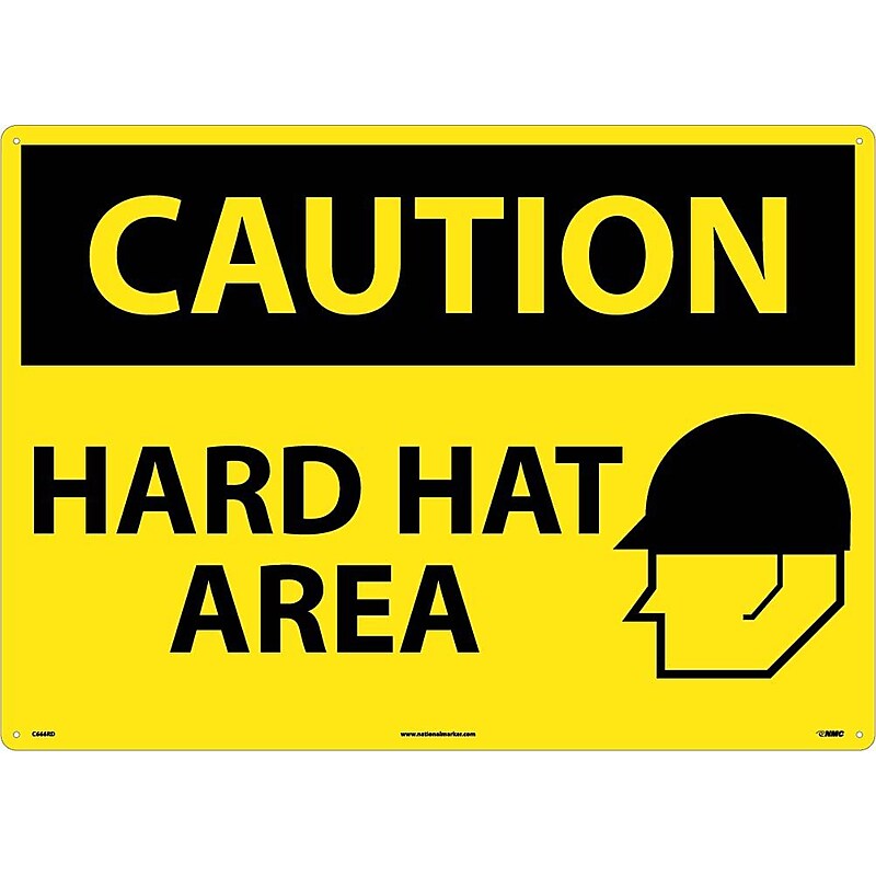 Caution Signs; Hard Hat Area, Graphic, 20X28, Rigid Plastic image 1