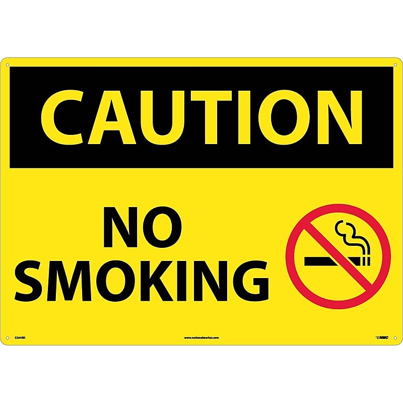 Caution Signs; No Smoking, Graphic, 20X28,  Rigid Plastic image 1