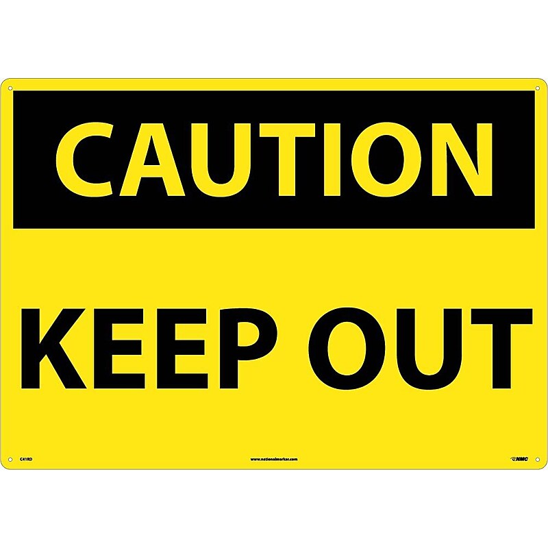 Caution Signs; Keep Out, 20X28, Rigid Plastic image 1
