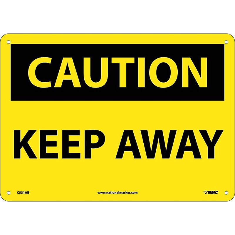 Keep Away, 10X14, .040 Aluminum, Caution Sign image 1