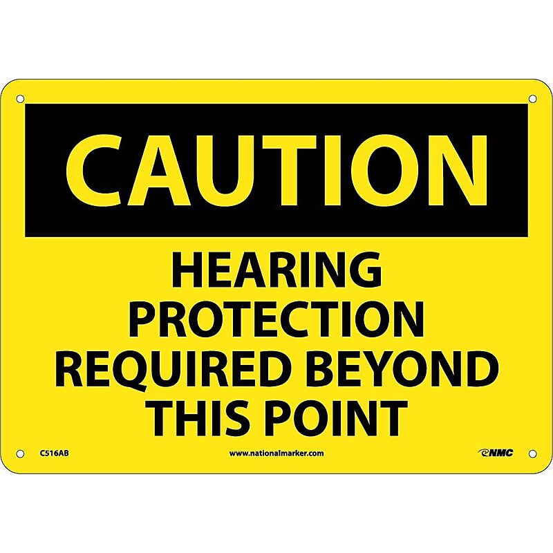 Caution Signs; Hearing Protection Required Beyond This Point, 10X14, .040 Aluminum image 1