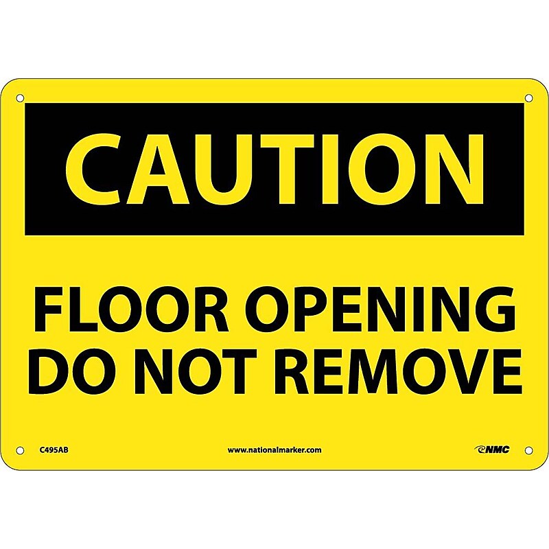 Caution, Floor Opening Do Not Remove, 10X14, .040 Aluminum, Caution Sign image 1
