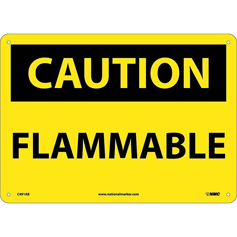 Flammable, 10X14, .040 Aluminum, Caution Sign image 1