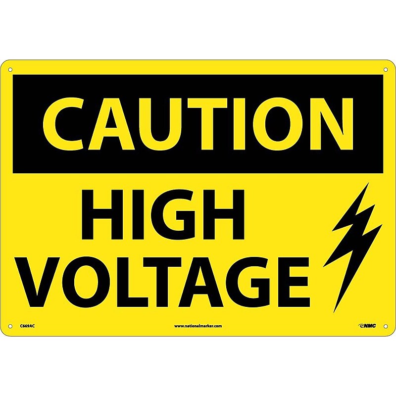 Caution Signs; High Voltage, Graphic, 14X20, .040 Aluminum image 1