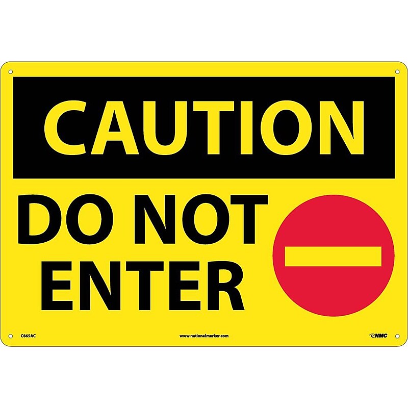 Caution Signs; Do Not Enter, Graphic, 14X20, .040 Aluminum image 1