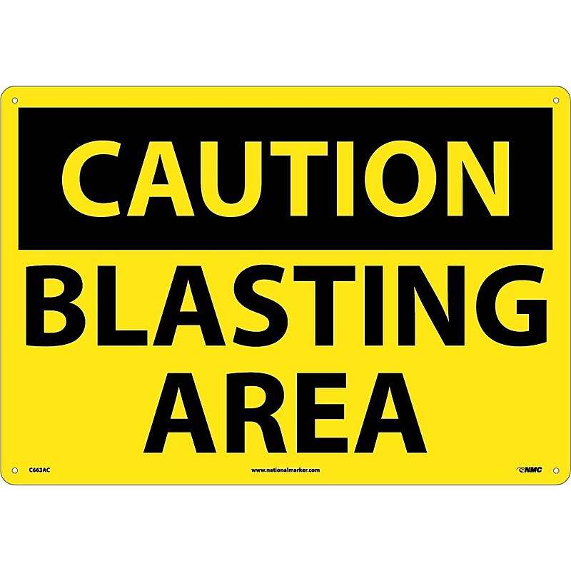 Blasting Area, 14X20, .040 Aluminum, Caution Sign image 1