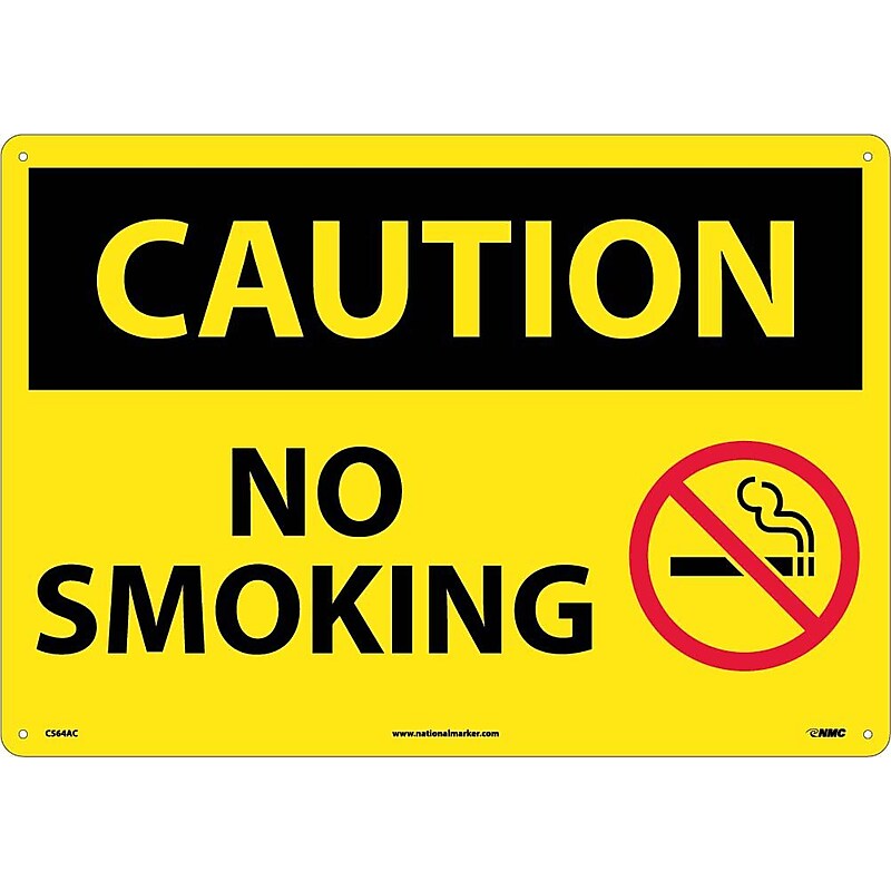 Caution Signs; No Smoking, Graphic, 14X20, .040 Aluminum image 1