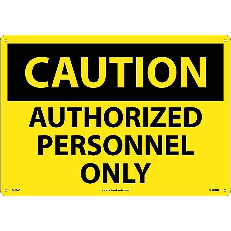 Authorized Personnel Only, 14X20, .040 Aluminum, Caution Sign image 1