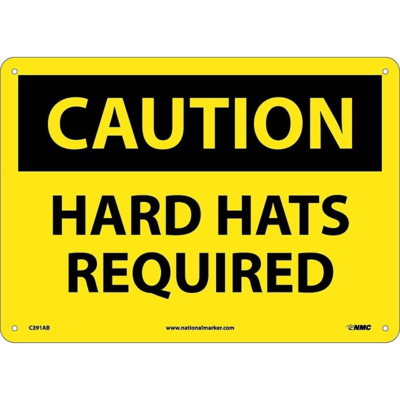 Caution Signs; Hard Hats Required, 10X14, .040 Aluminum image 1