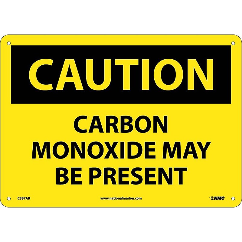 Carbon Monozide May Be Present, 10X14, .040 Aluminum, Caution Sign image 1