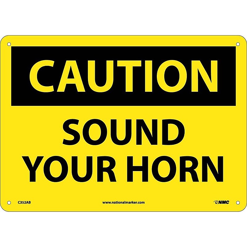 Caution Signs; Sound Your Horn, 10X14, .040 Aluminum image 1