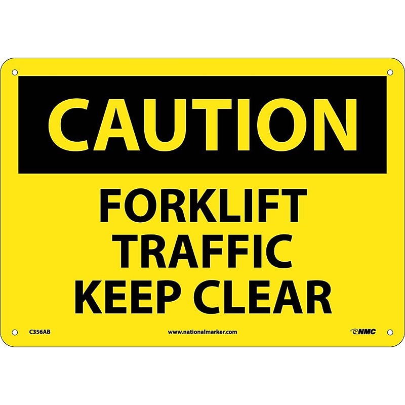 Caution Signs; Forklift Traffic Keep Clear, 10X14, .040 Aluminum image 1