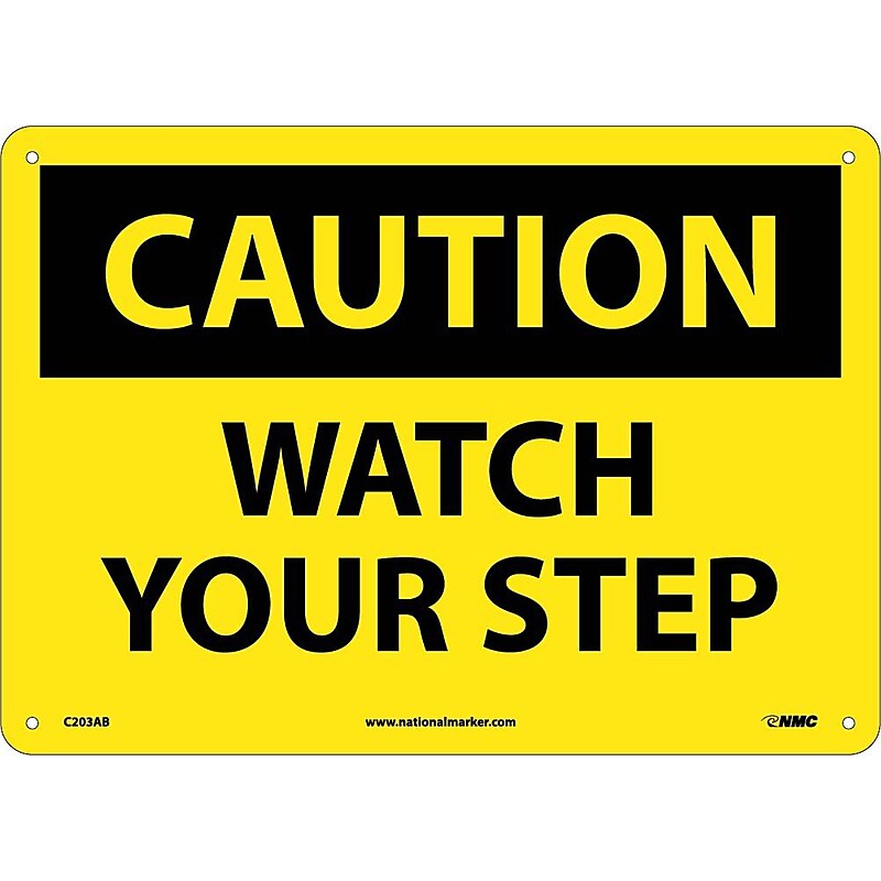 Caution Signs; Watch Your Step, 10X14, .040 Aluminum image 1