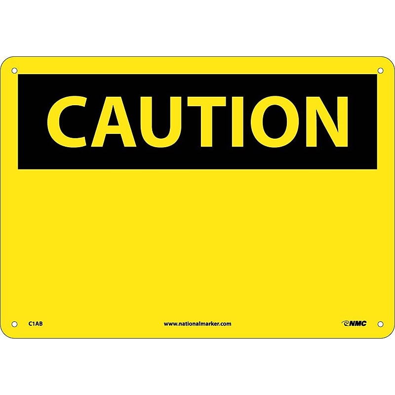(Header Only), 10X14, .040 Aluminum, Caution Sign image 1