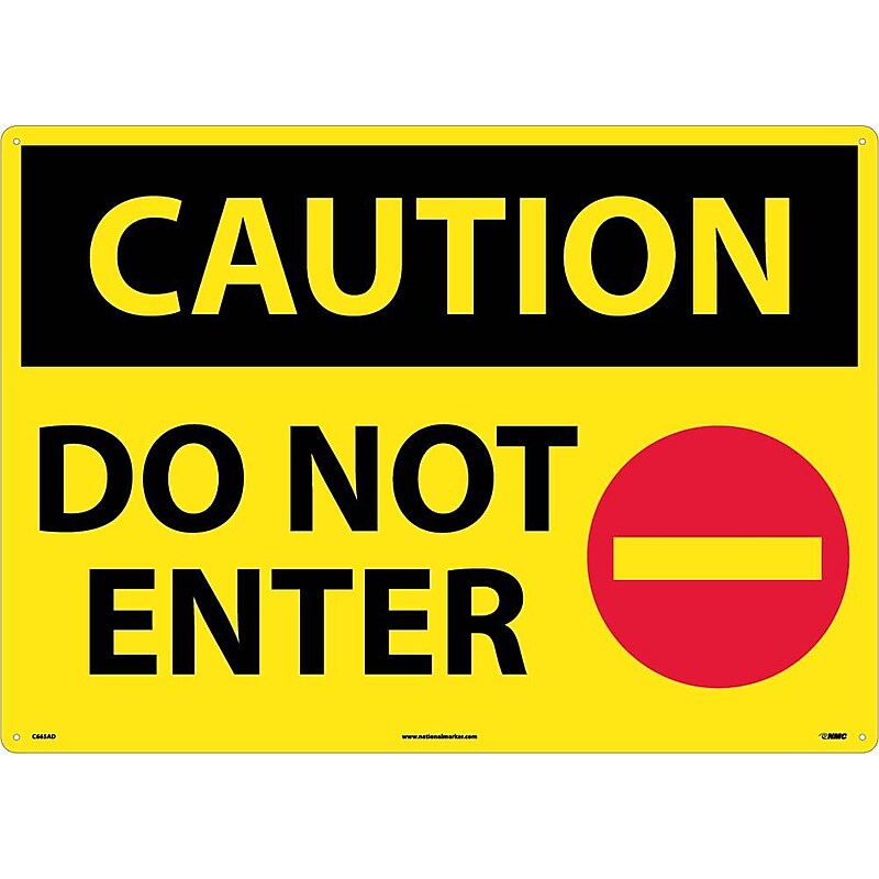 Caution Signs; Do Not Enter, Graphic, 20X28, .040 Aluminum image 1