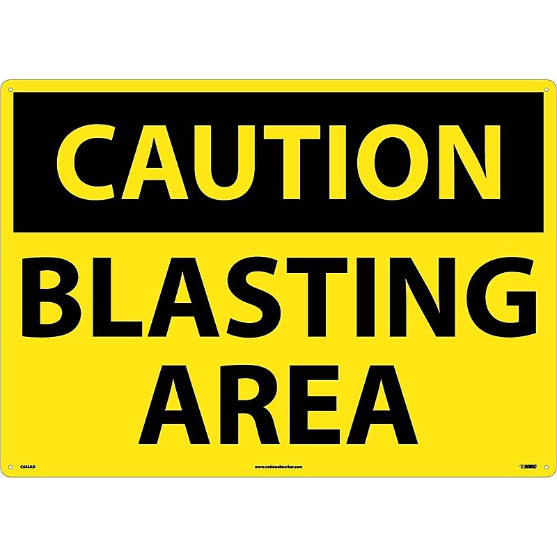 Blasting Area, 20X28, .040 Aluminum, Caution Sign image 1