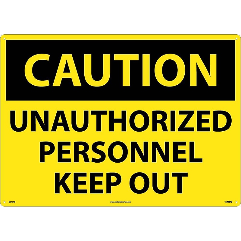 Unauthorized Personnel Keep Out, 20X28, .040 Aluminum, Caution Sign image 1