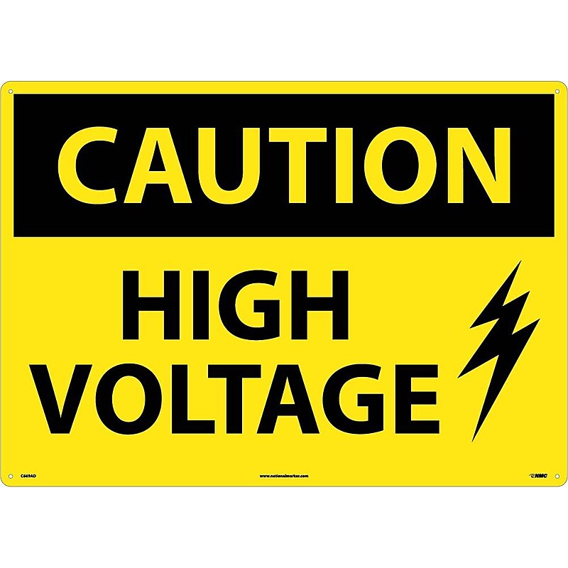 Caution Signs; High Voltage, Graphic, 20X28, .040 Aluminum image 1