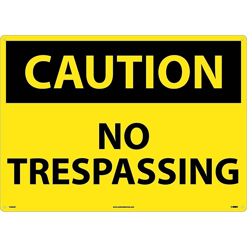 No Trespassing, 20X28,  .040 Aluminum, Caution Sign image 1