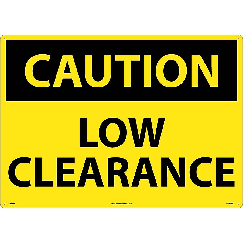 Low Clearance, 20X28,  .040 Aluminum, Caution Sign image 1