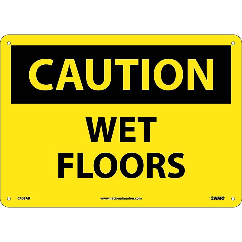 Caution Signs; Wet Floors, 10X14, .040 Aluminum image 1