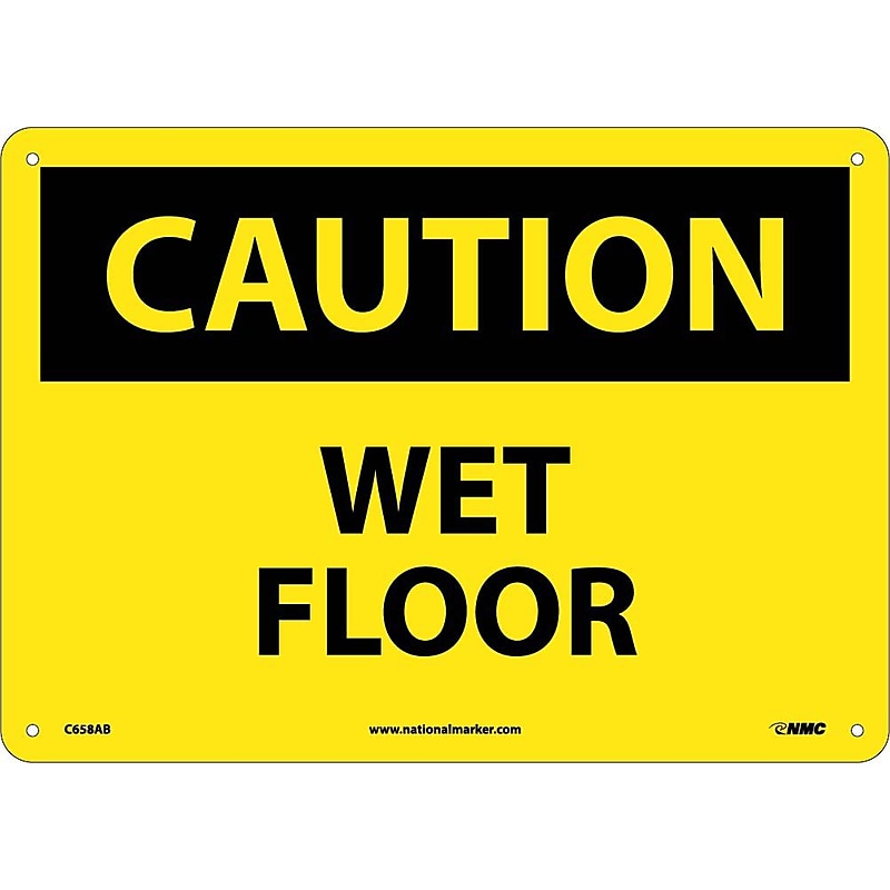 Caution Signs; Wet Floor, 10X14, .040 Aluminum image 1