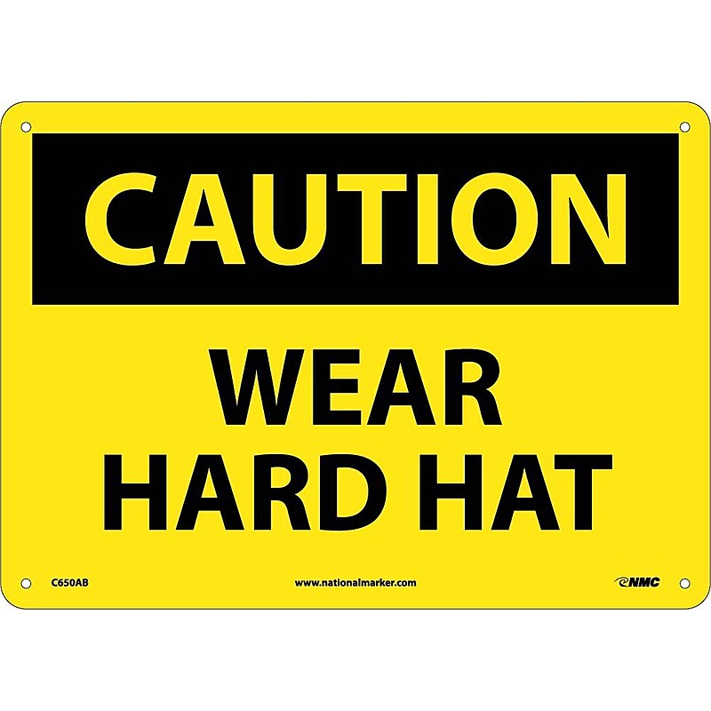 Caution Signs; Wear Hard Hat, 10X14, .040 Aluminum image 1