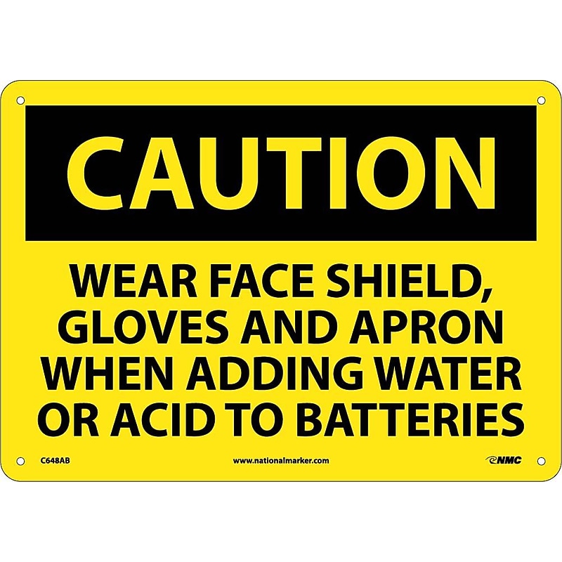 Caution, Wear Face Shield Gloves And Apron When Adding Water Or Acid To Batteries image 1