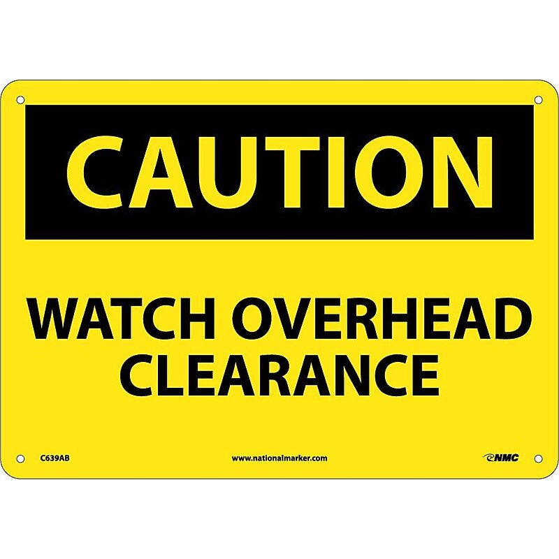 Caution Signs; Watch Overhead Clearance, 10X14, .040 Aluminum image 1