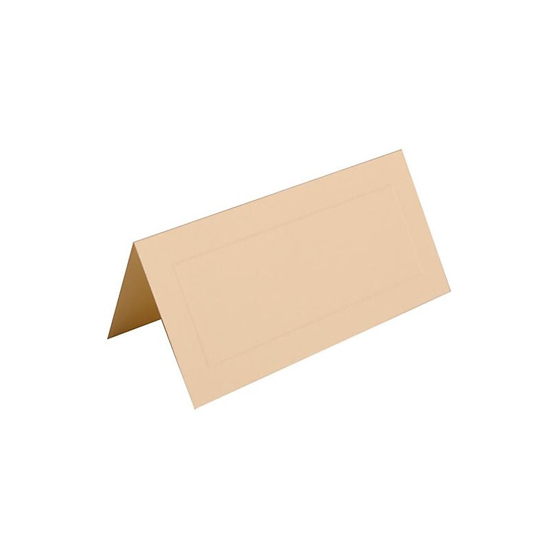 JAM Paper® Foldover Wedding Table Place Cards, 2 x 4 1/4, Ivory with Embossed Border Placecards, 100/Pack (312125233) image 1