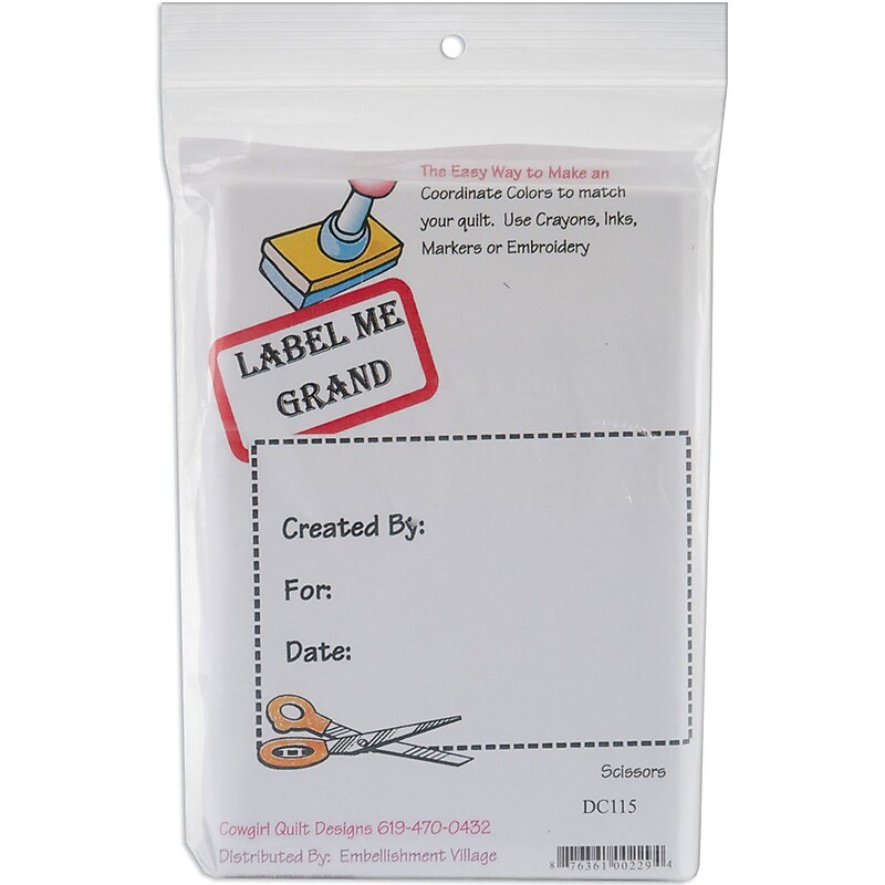 Embellishment Village Label Me Grand Quilt Scissors -Created By Label Stamp, Brown (DC115) image 1