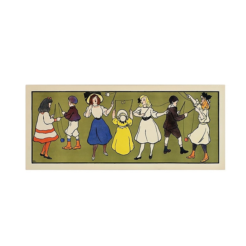 Trademark Fine Art 'Children's Panel - Girls' 10" x 19" Canvas Art image 1