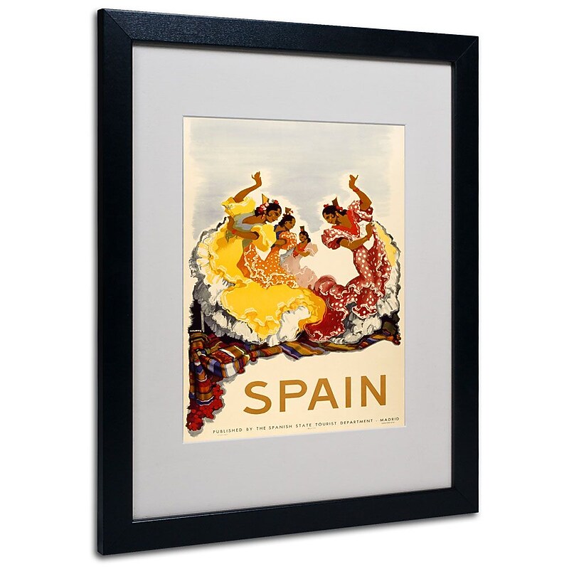 Trademark Fine Art 'Spain - Women Dancing' 16" x 20" Black Frame Art image 1