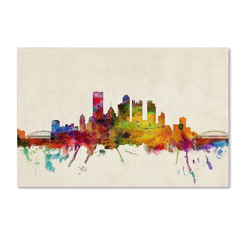 Trademark Fine Art 'Pittsburgh, Pennsylvania' 22" x 32" Canvas Art image 1