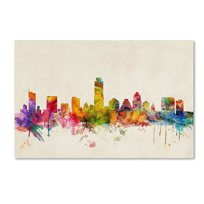 Trademark Fine Art 12" x 19" Wooden Frame Austin, Texas image 1