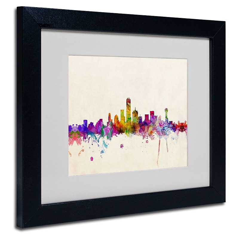 Trademark Fine Art 'Dallas, Texas' 11" x 14" Black Frame Art image 1