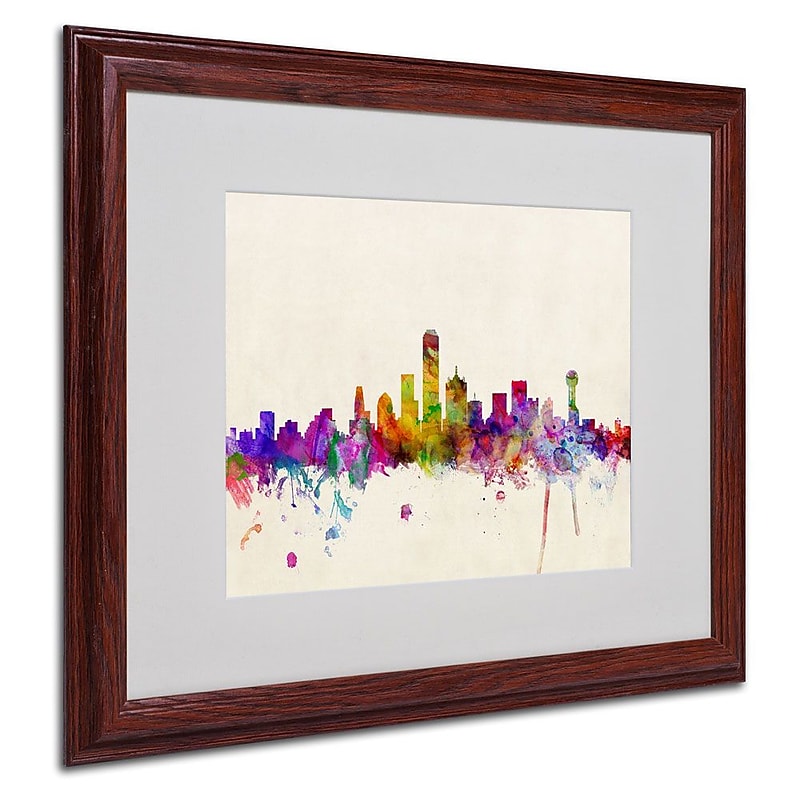 Trademark Fine Art 'Dallas, Texas' 16" x 20" Wood Frame Art image 1
