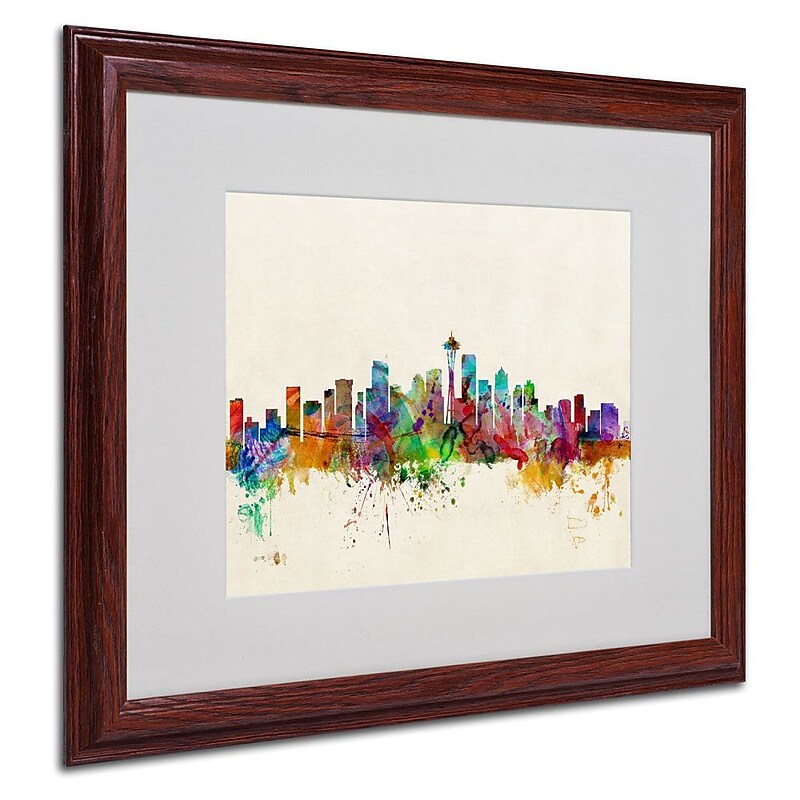 Trademark Fine Art 'Seattle, Washington' 16" x 20" Wood Frame Art image 1
