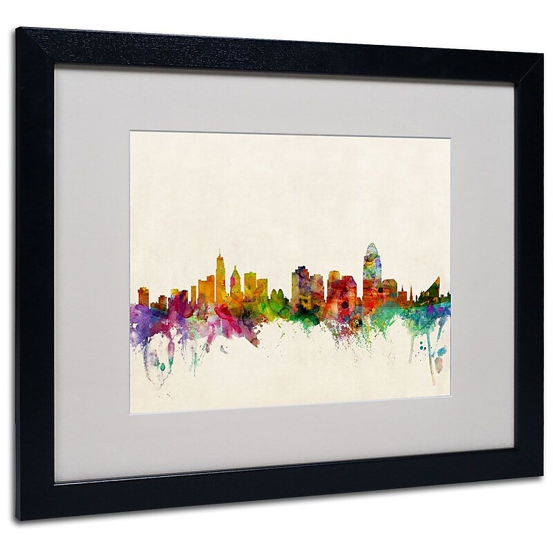 Trademark Fine Art 'Cincinnati, Ohio' 16" x 20" Black Frame Art image 1