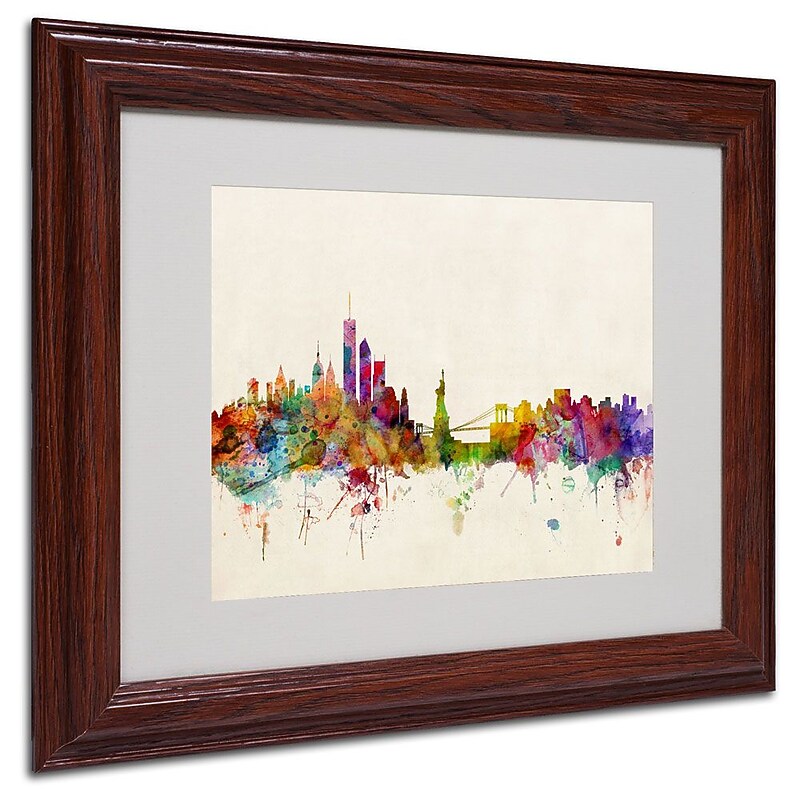 Trademark Fine Art 'New York, New York' 11" x 14" Wood Frame Art image 1