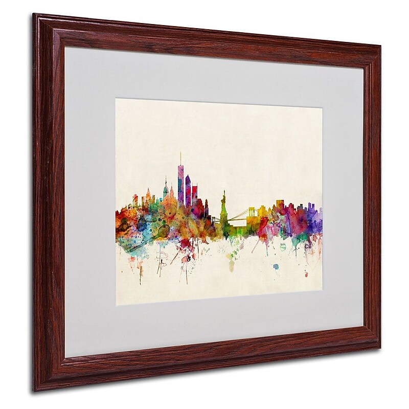 Trademark Fine Art 'New York, New York' 16" x 20" Wood Frame Art image 1
