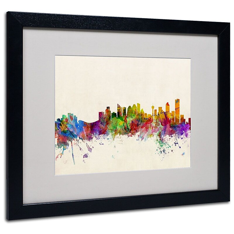 Trademark Fine Art 'Calgary, Canada' 16" x 20" Black Frame Art image 1