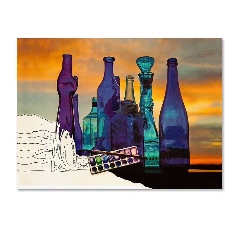 Trademark Fine Art 'Blue Sunset By Numbers' 14" x 19" Canvas Art image 1