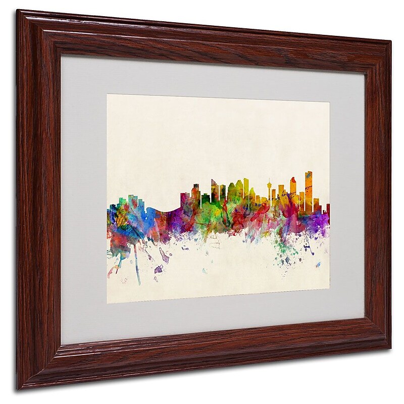 Trademark Fine Art 'Calgary, Canada' 11" x 14" Wood Frame Art image 1